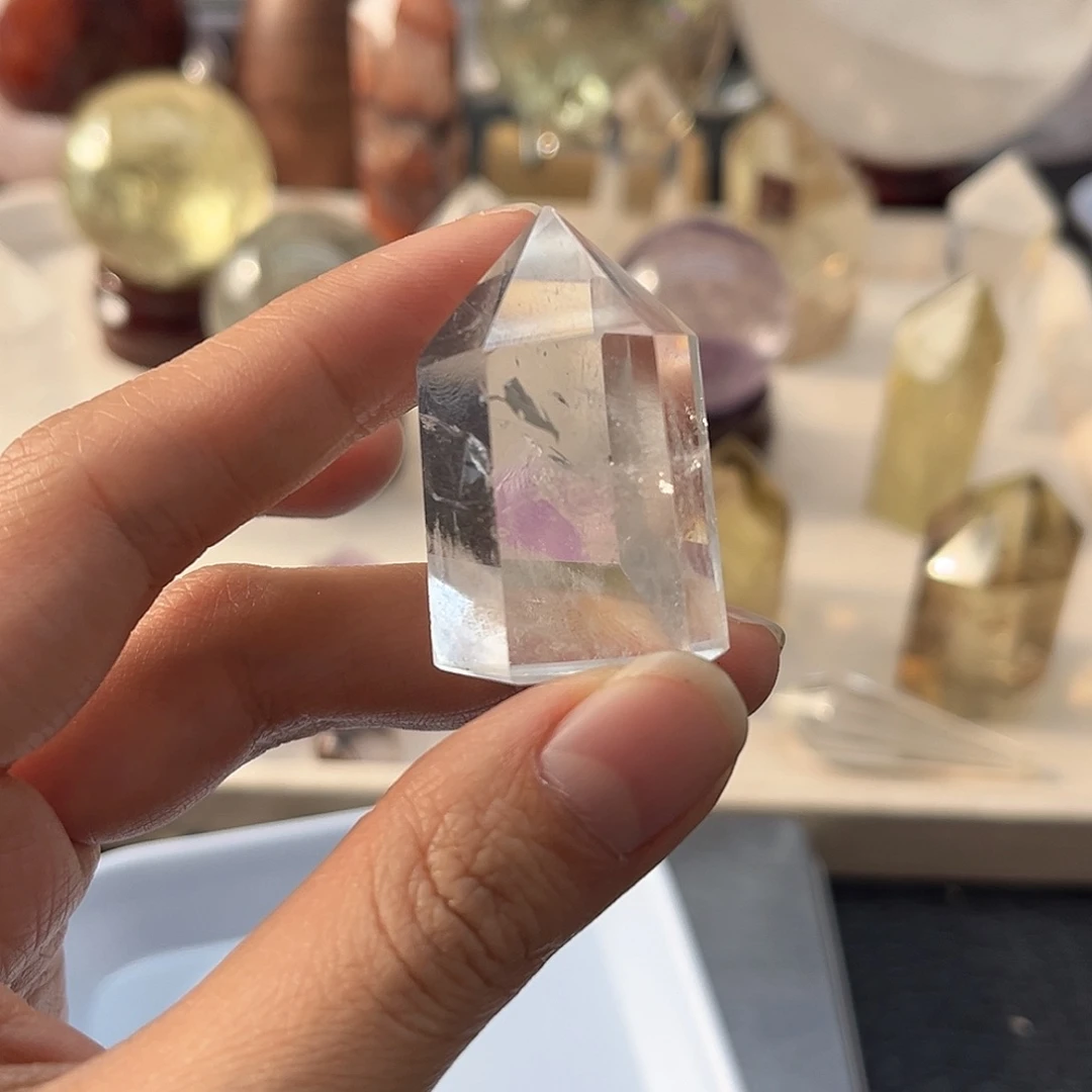 珠宝半成品水晶未镶嵌177白水晶柱