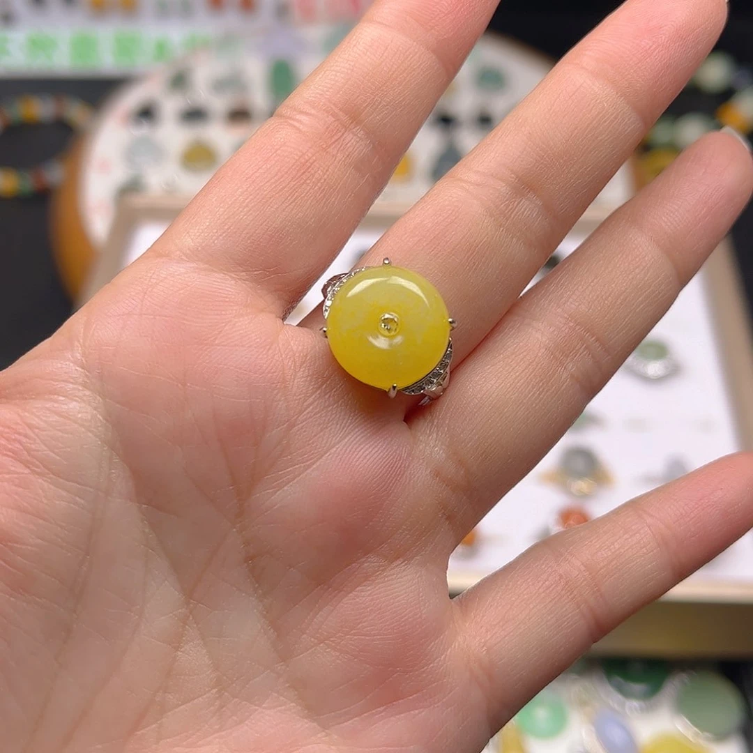 【闪购商品】翡翠颈饰银S925镶嵌戒指