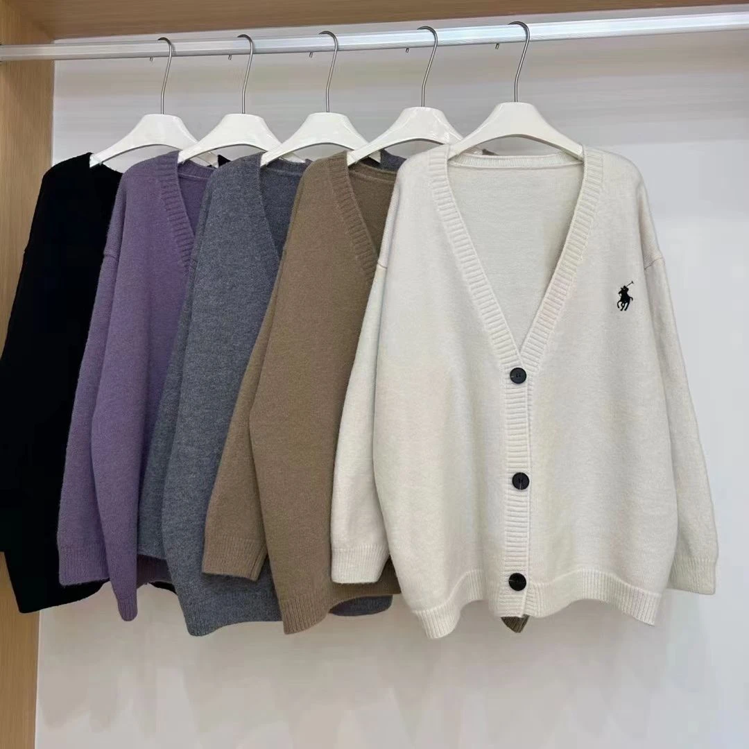 夏季新款彩扣空调罩衫显瘦圆领宽松气质百搭纯色针织衫外套女