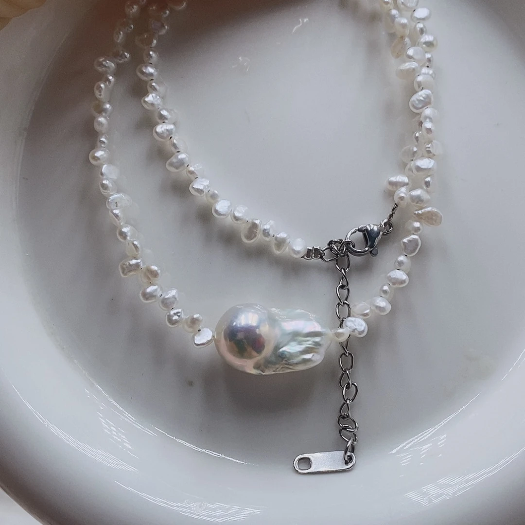 银S925镶嵌淡水珍珠耳饰