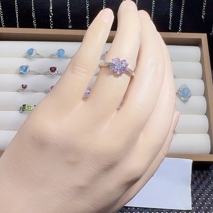 银S925镶嵌芙蓉石戒指