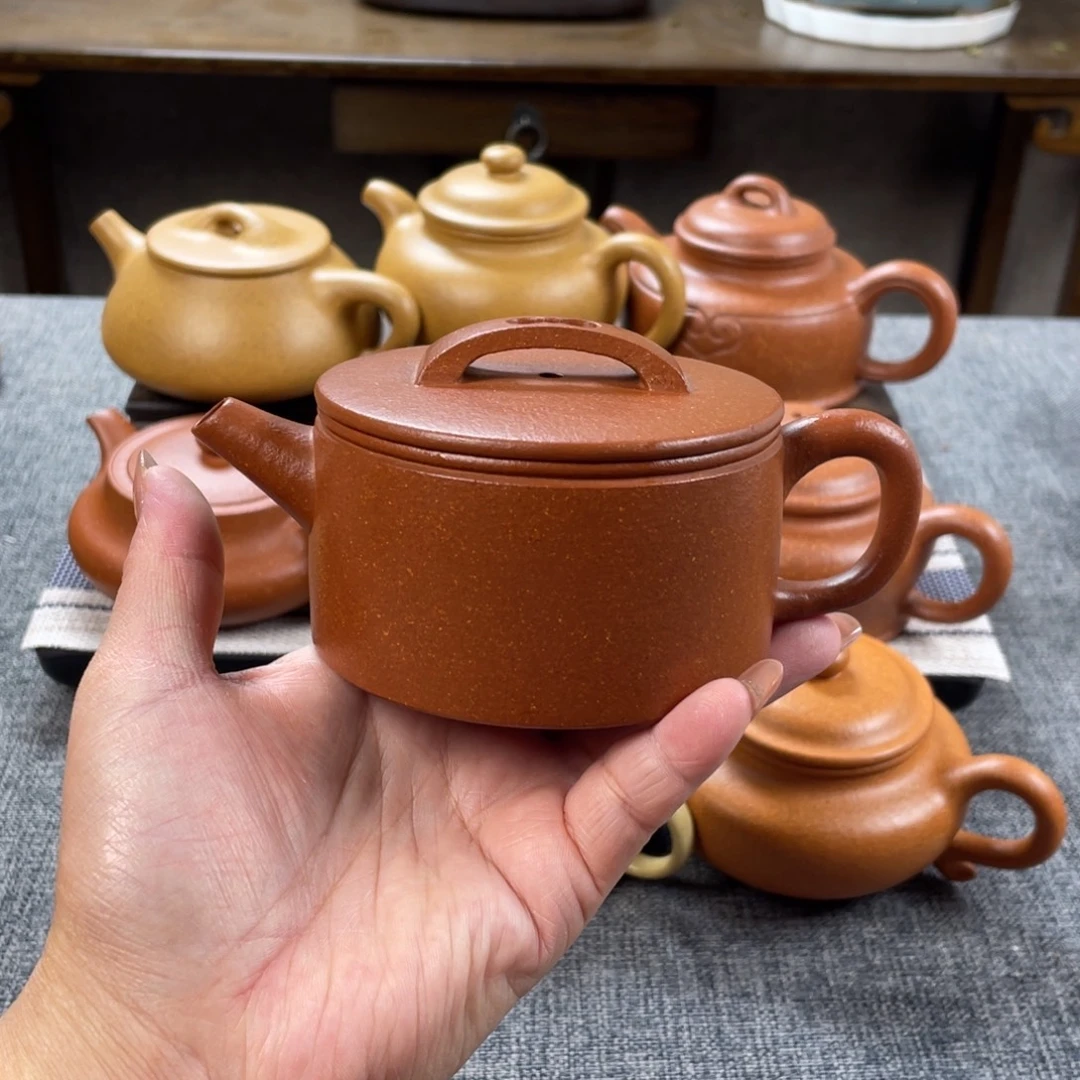 紫砂茶壶红降坡汉瓦全手40目200