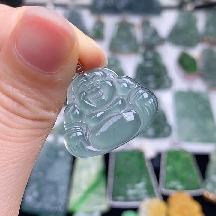 翡翠18K金镶嵌颈饰00000000004