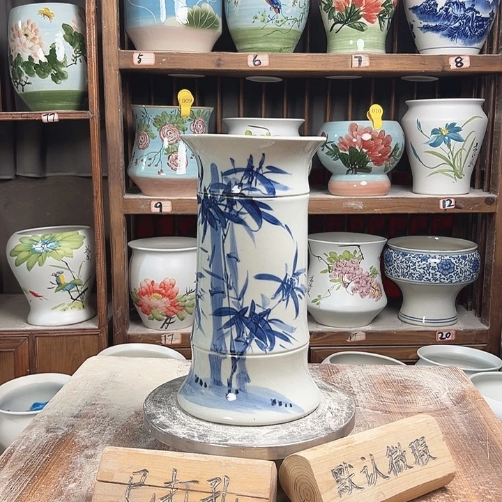 陶瓷高29竹子青花亮面竹子新款新款陶瓷陶瓷陶瓷陶瓷