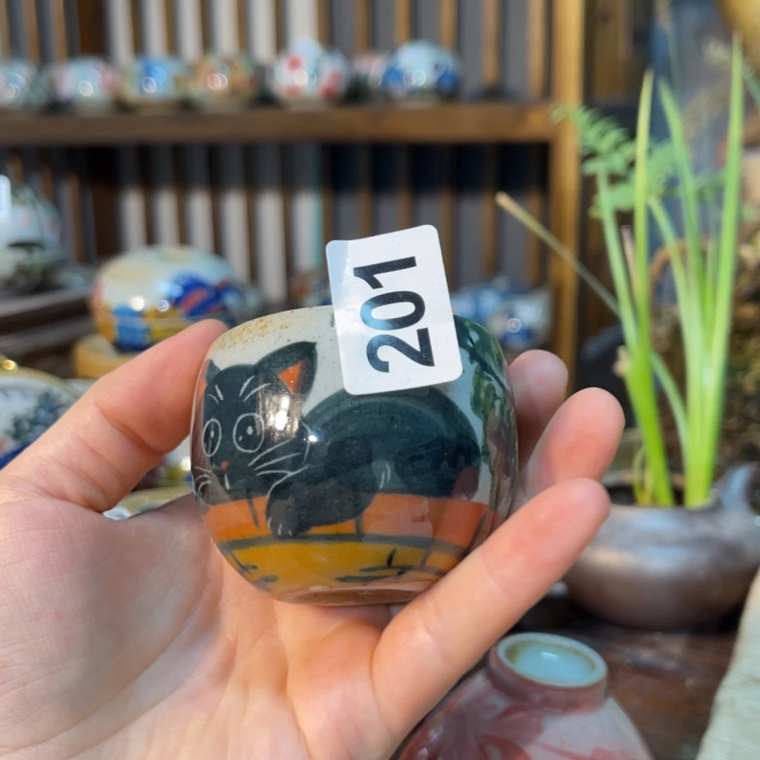 壶素浅陶瓷手工手绘