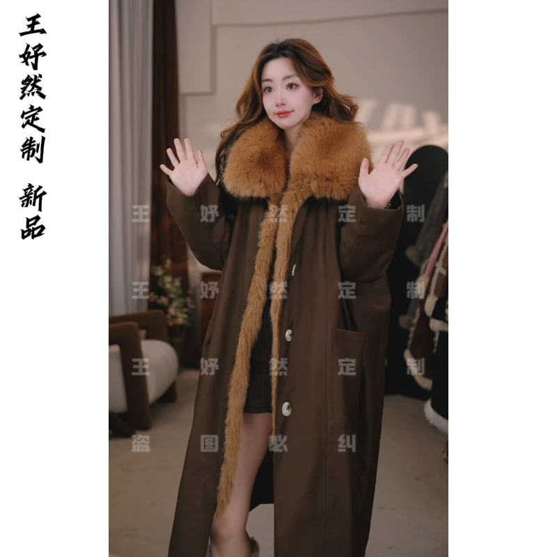 冬天装可拆卸派克服外套女2025冬季新款加绒加厚皮草外套爆款洋气