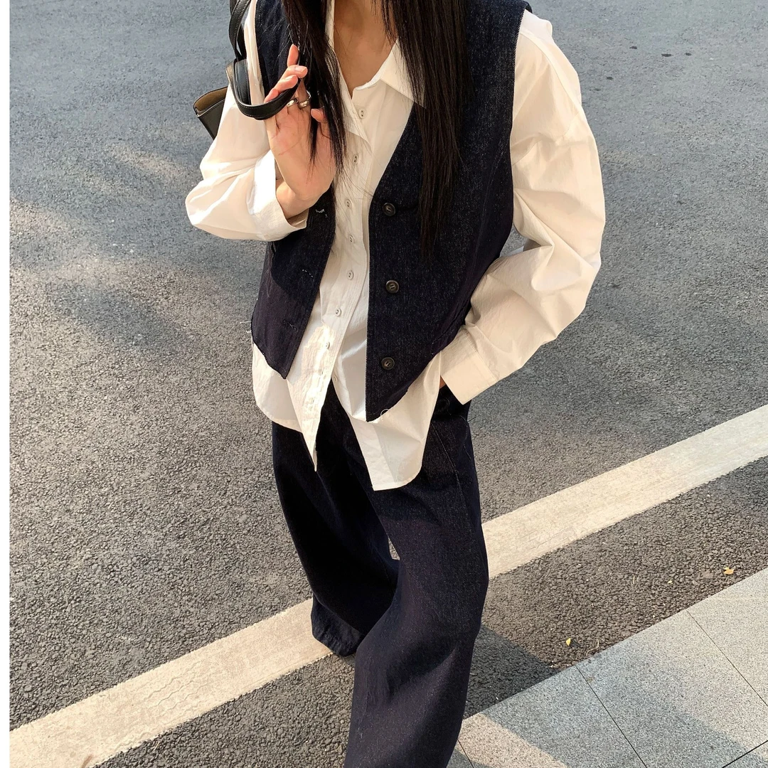 【福福!NO!NO!NO!】直筒宽松牛仔裤 J25036