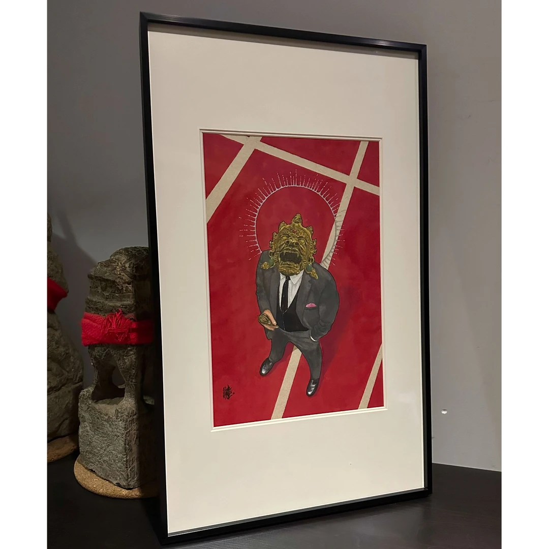 原画·含装裱《吃掉烦恼·能食空行母》十一楼原创作品