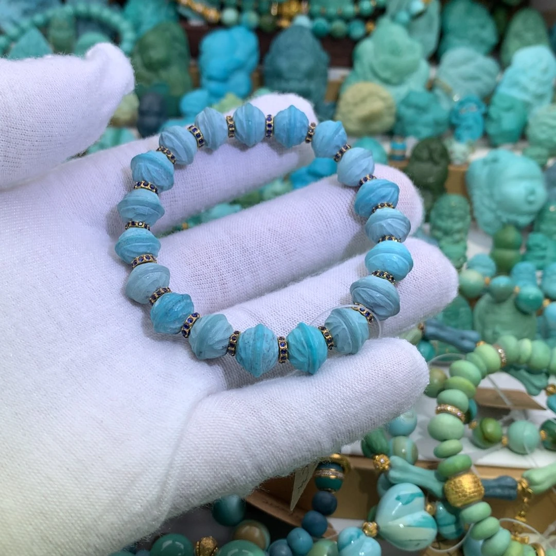 绿松石18K金镶嵌手链