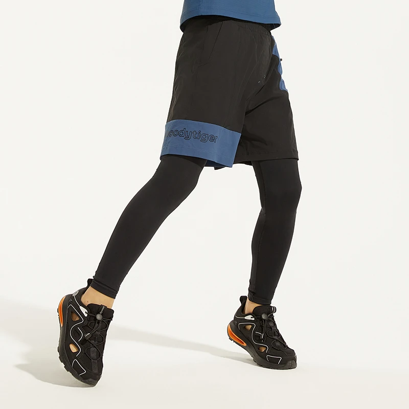 moodytiger男童假两件裤撞色清凉防晒运动裤休闲舒适42111507【H】