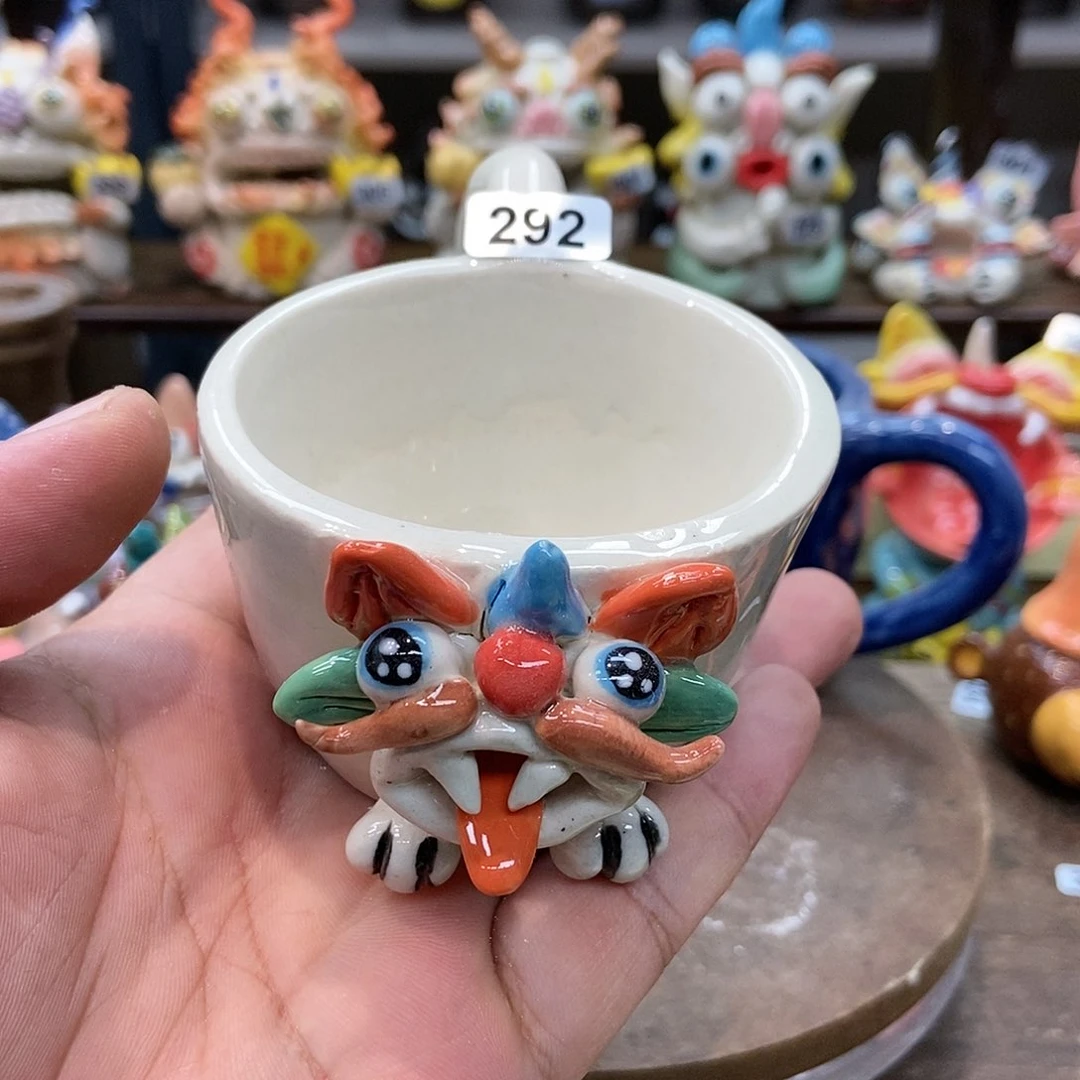 摆件直播间手工抽象陶瓷摆件292