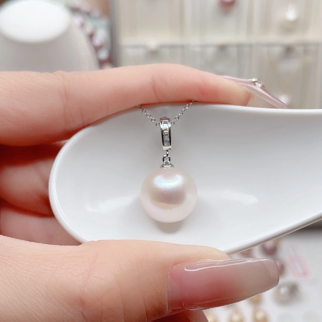 吊坠(不含链)淡水珍珠银S925镶嵌