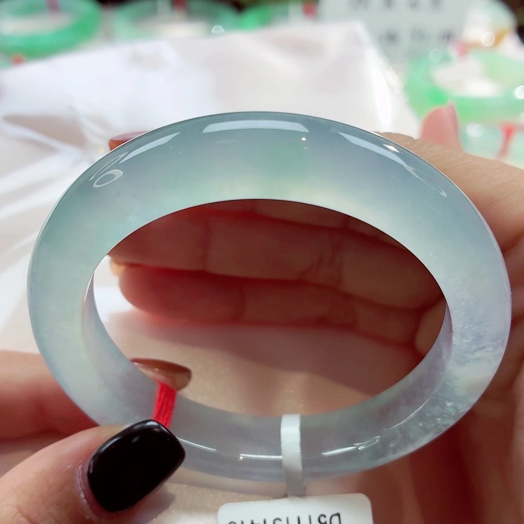 翡翠未镶嵌手镯小钢炮水汪汪68-053