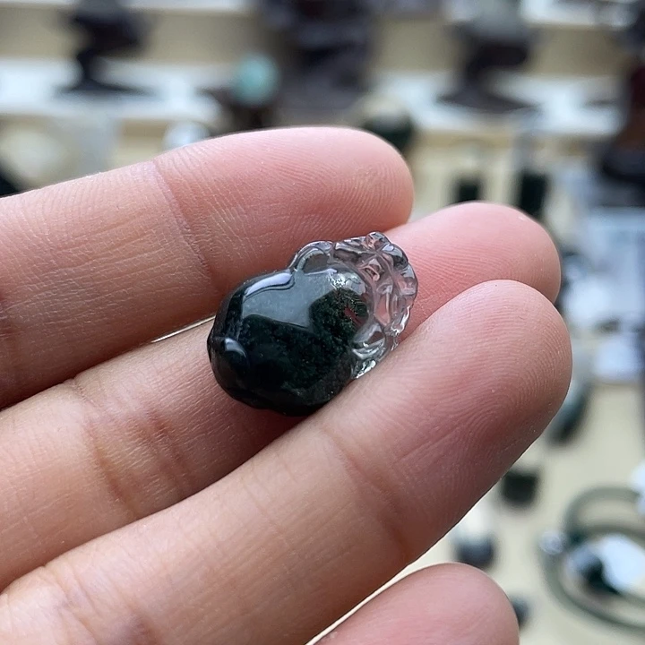 水晶手链未镶嵌云*绿幽灵聚宝盆貔貅打孔定制不退换