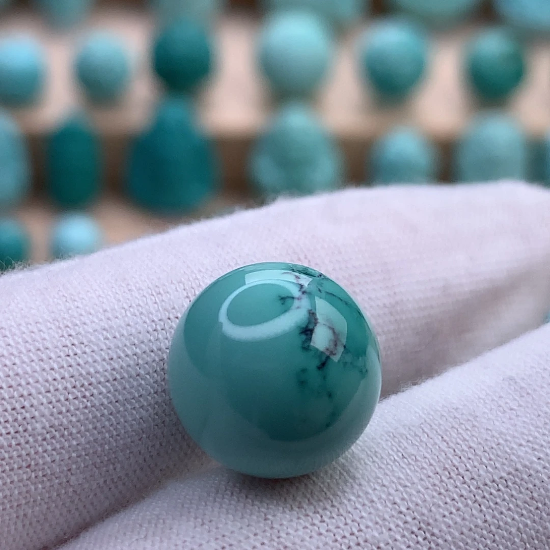 未镶嵌绿松石珠宝奇石原矿绿松石圆珠配饰