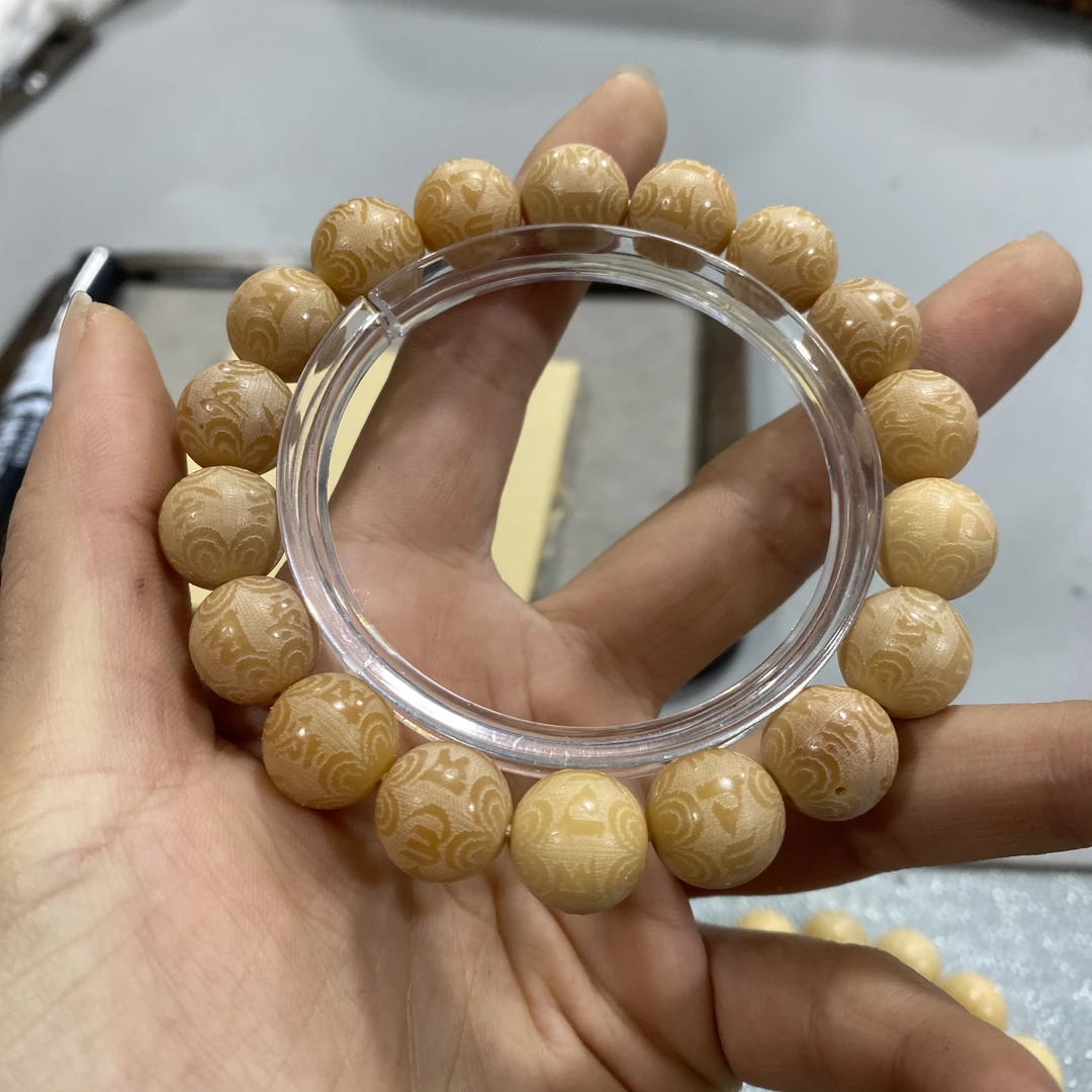 K102回纹雕刻珠圆珠卡1.2单圈手串