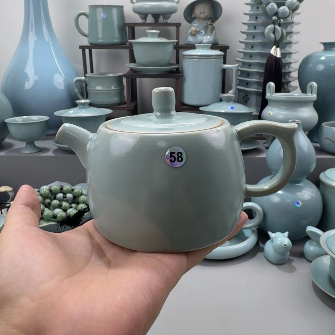 摆件汝窑仿古釉井栏壶精品