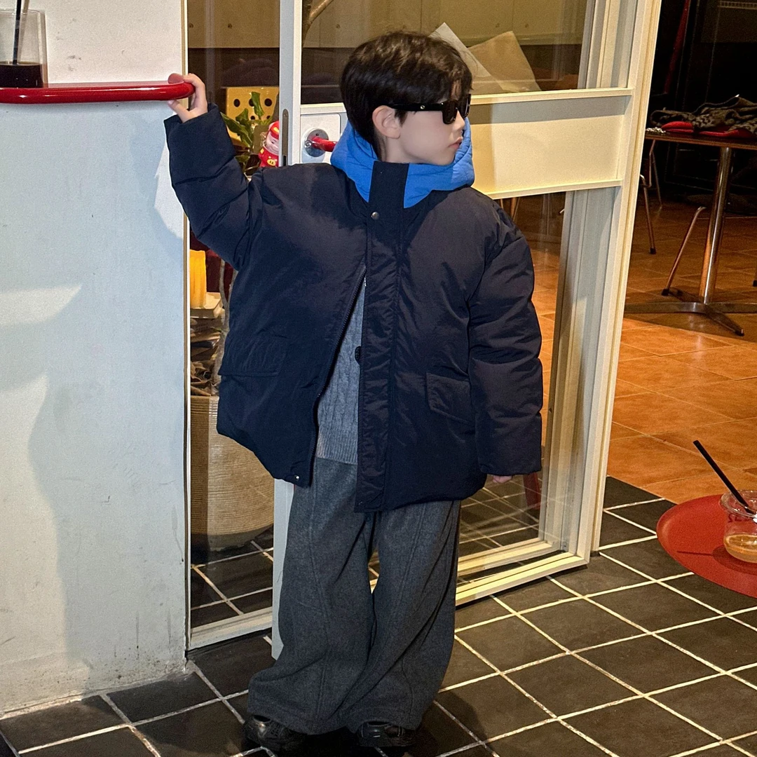 男童棉服冬款2025新款大童棉服保暖冬季韩版面包连帽加厚外套童装