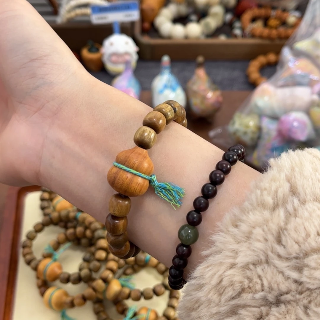 维腊木（绿檀）手串/手链8✖️8.6葫芦桶珠单圈