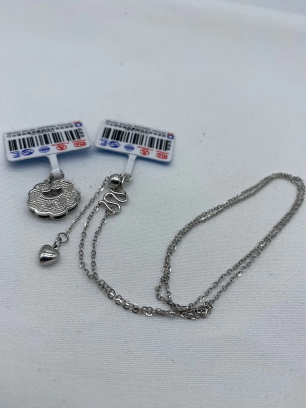 铂金Pt950 闪O项链M扣抽拉➕平安锁