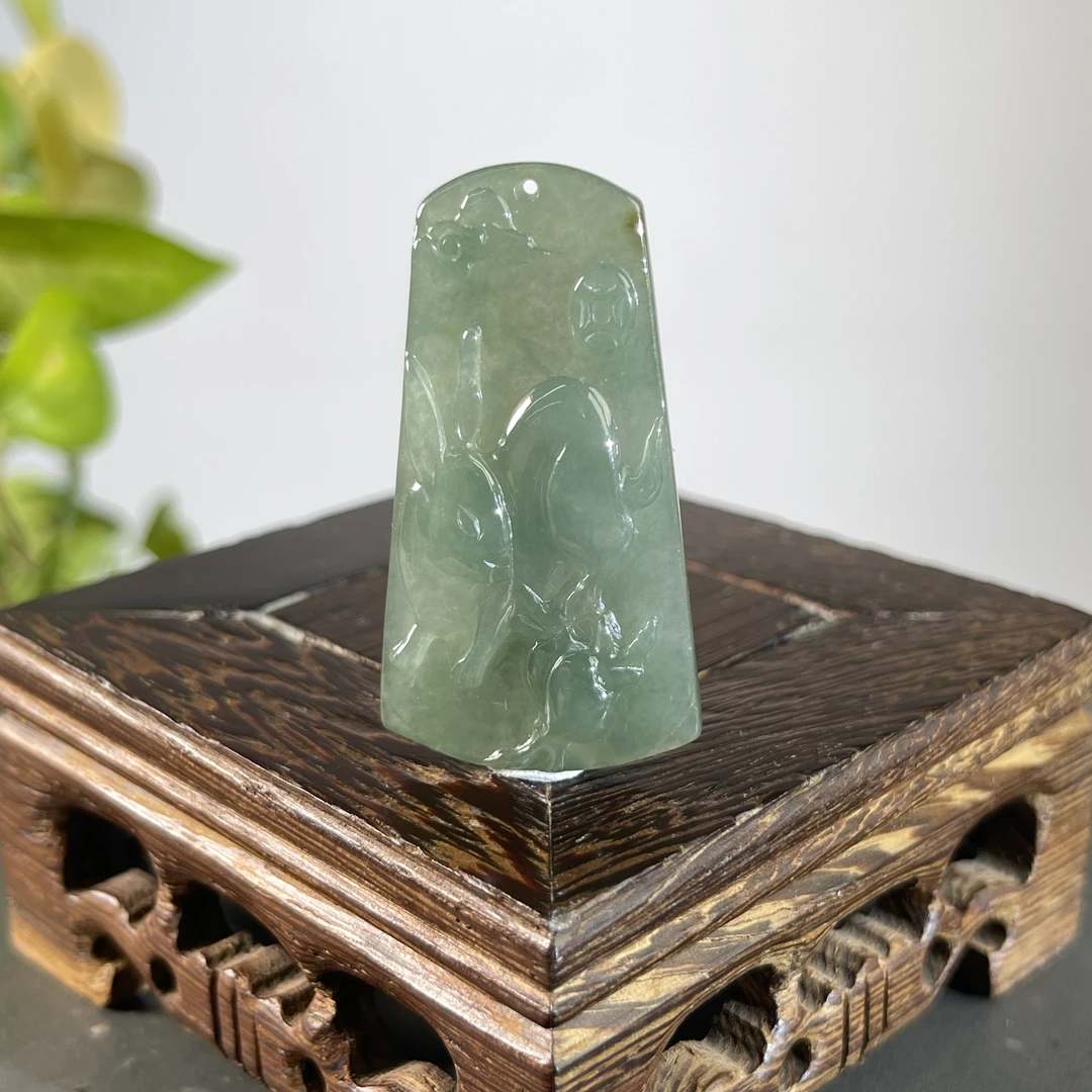 JYB14-012  天然缅甸A货翡翠  玉兔