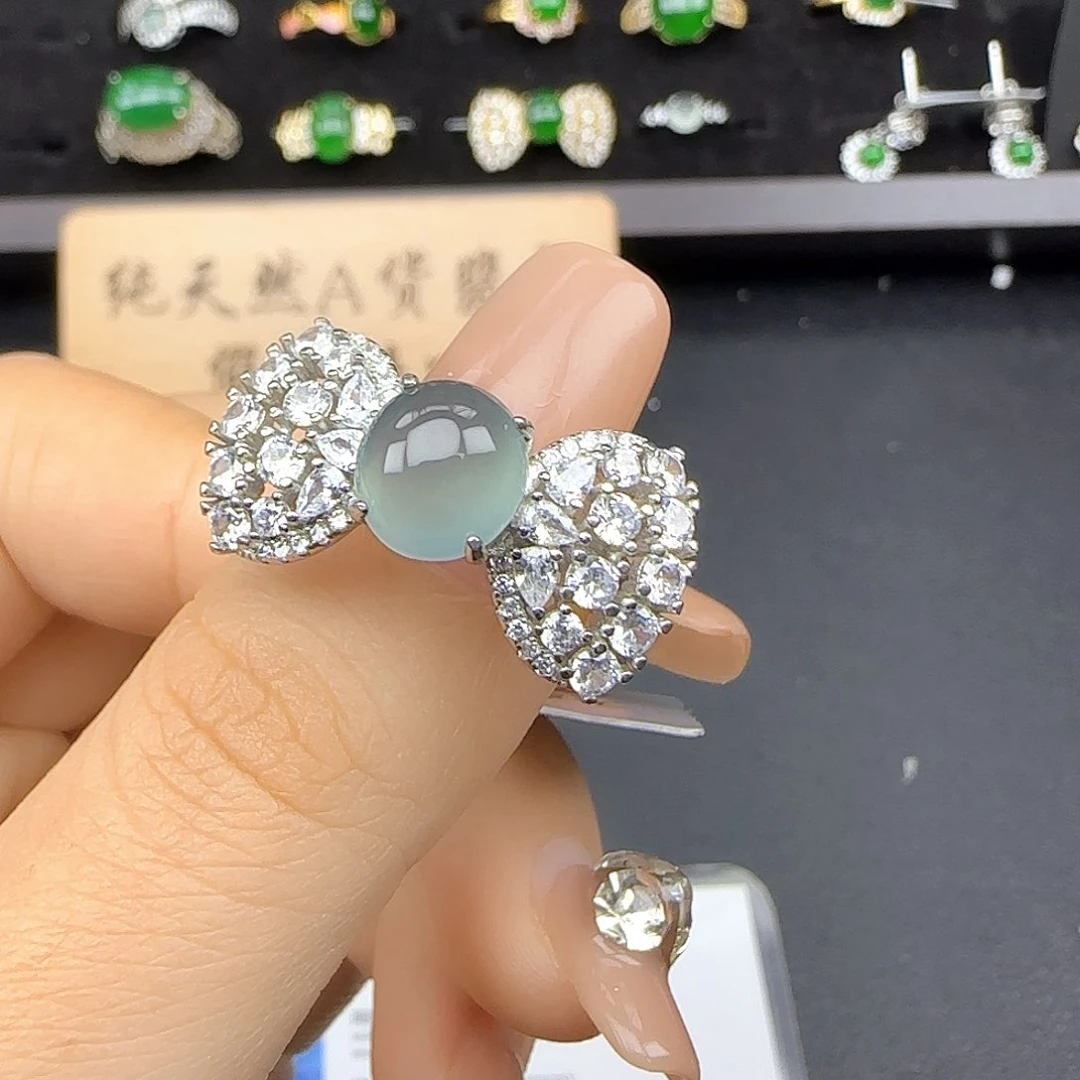 银S925镶嵌戒指翡翠