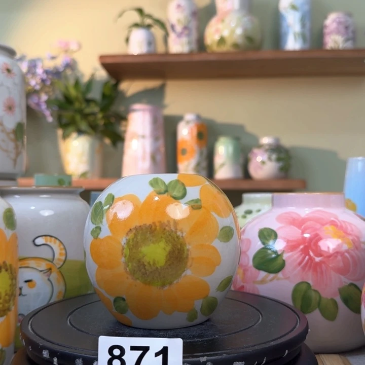 景德镇手绘陶瓷花瓶摆件无孔