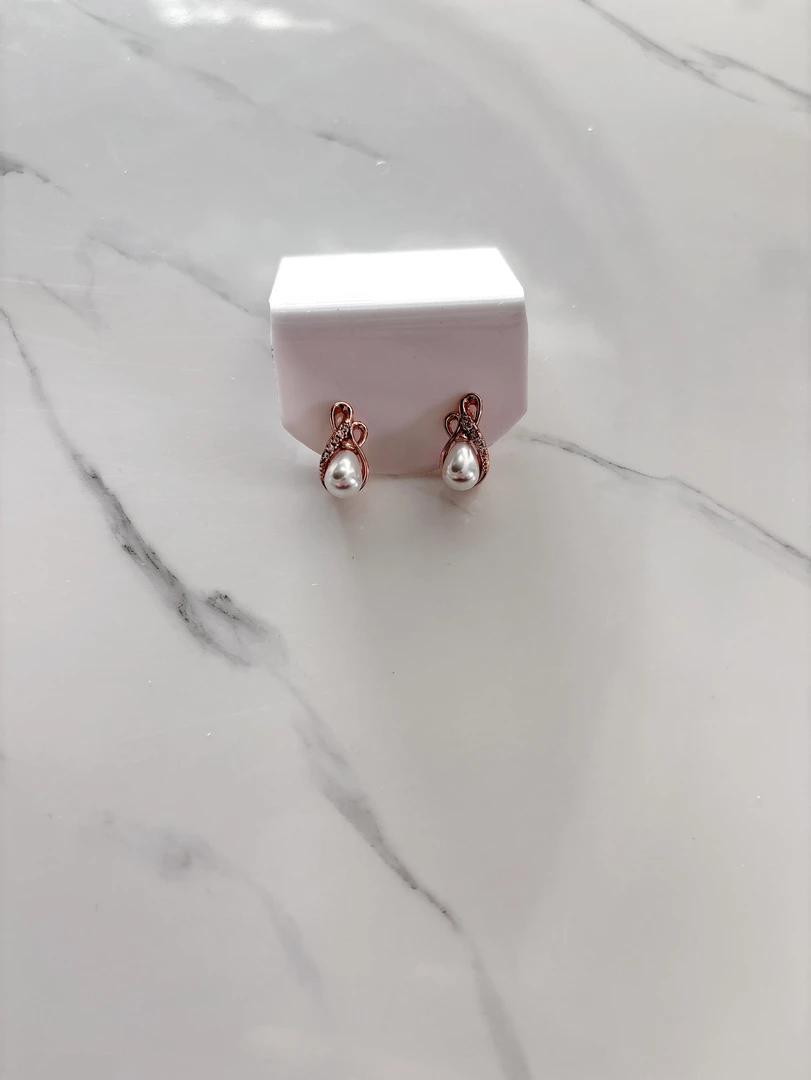 铜合金仿珍珠耳饰 060镶钻仿珍珠新疆民族风小耳环轻奢首饰饰品