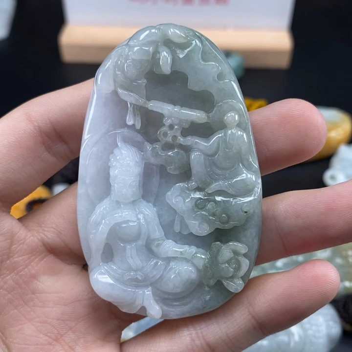 翡翠未镶嵌颈饰天然保真a货翡翠