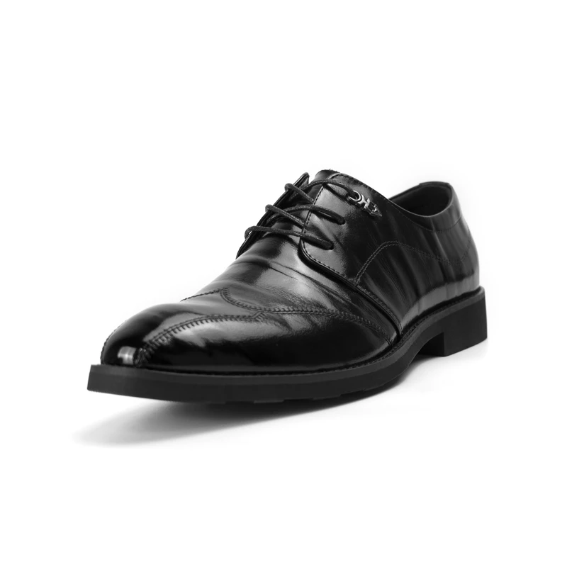 397清仓男士舒适时尚黑色商务英伦风圆头系带休闲皮鞋百搭透气