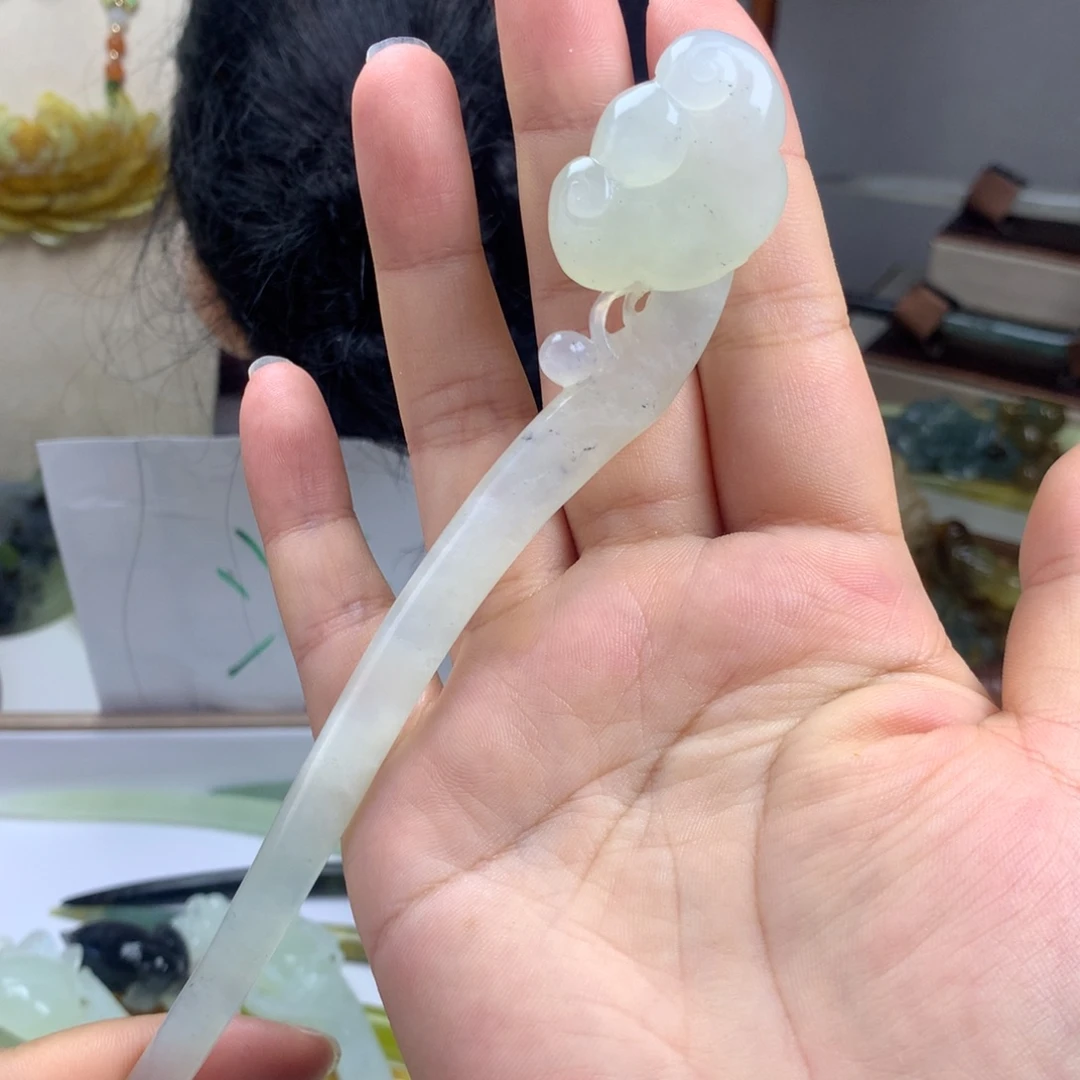 未镶嵌蛇纹石玉发簪