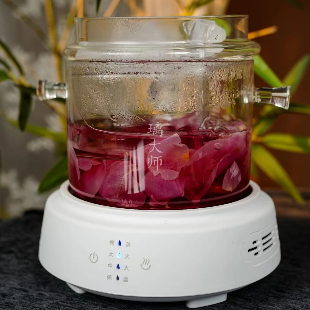 纯露专用玻璃蒸馏锅无孔盖子家用玻璃炖锅煲汤锅高硼硅玻璃多用锅