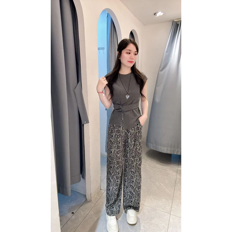 丹妮丝女装极简风休闲时尚套装复古中高腰显瘦减龄洋气两件套套装