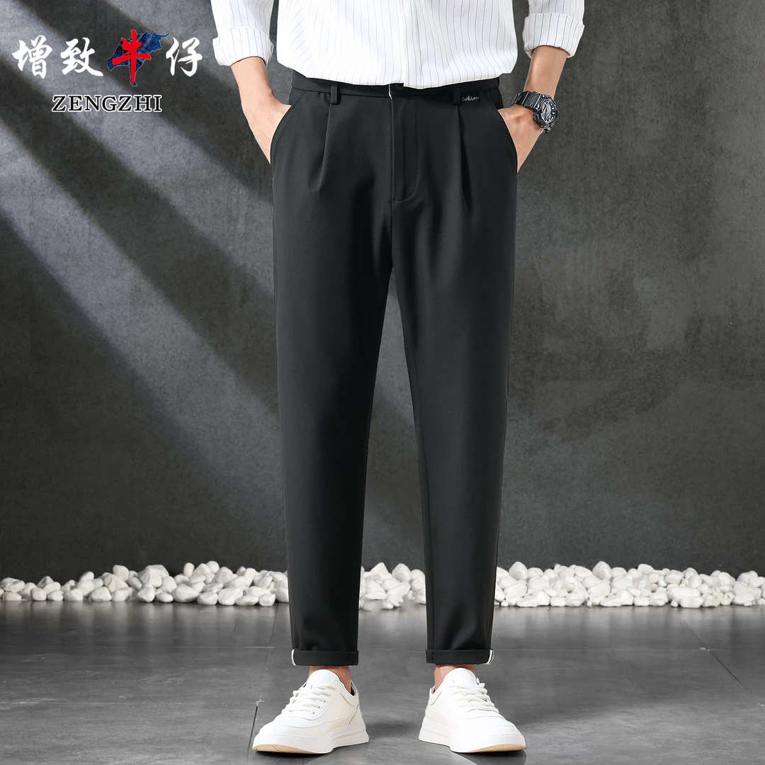 夏季新款【韩式休闲】高档品质男士弹力舒适百搭合体小直筒休闲裤