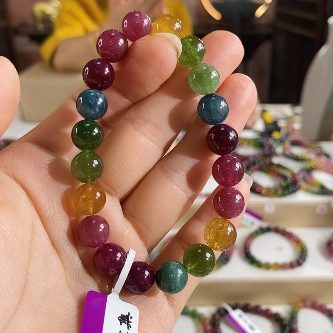 未镶嵌手链碧玺G2478素圈颜色微差