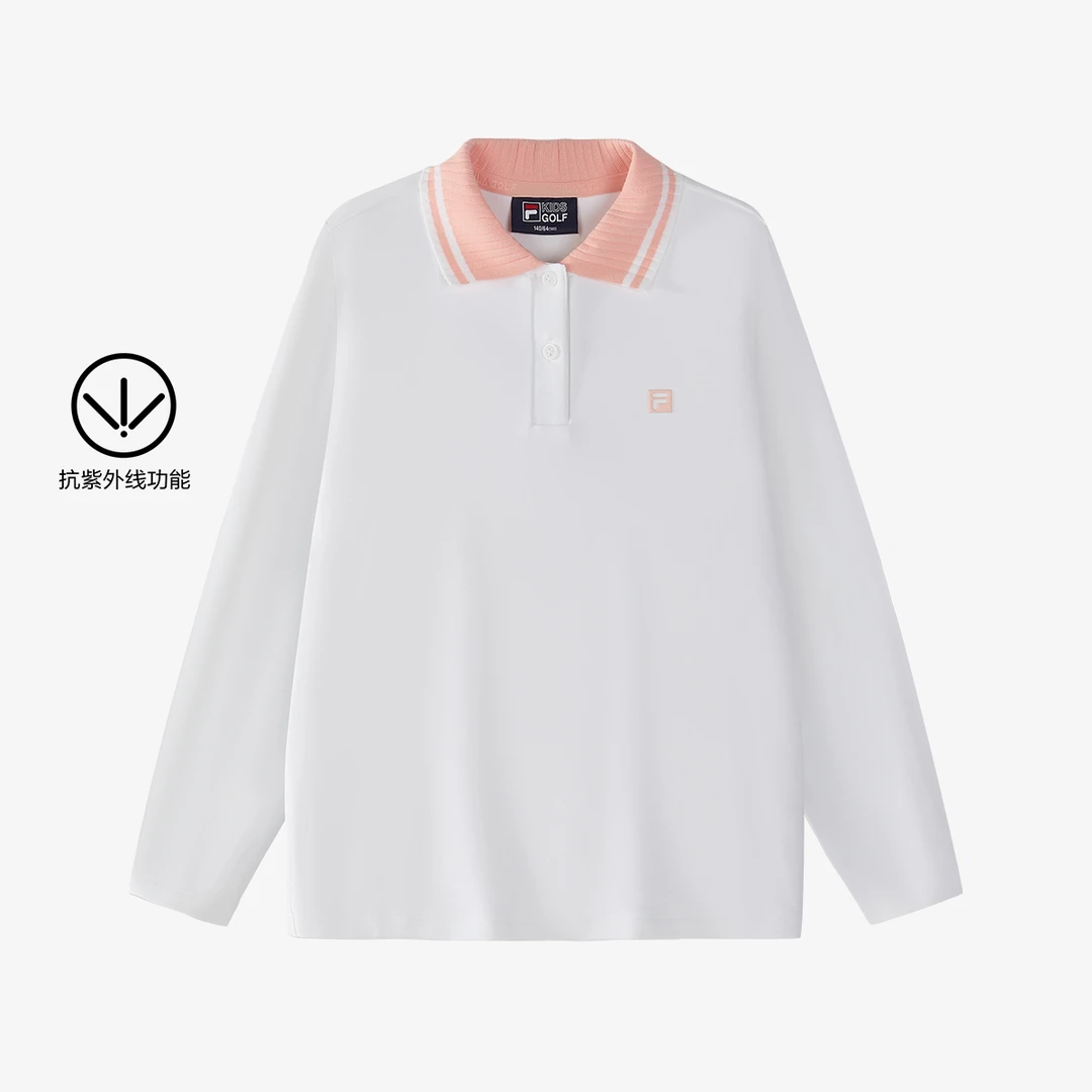 超品爆款补贴 FILA斐乐儿童【高尔夫系列】短T女童速干高弹上衣K1