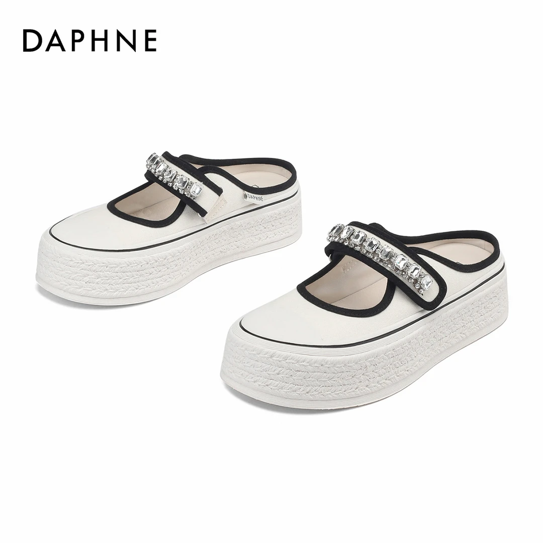 达芙妮简约时尚百搭休闲女鞋厚底轻便休闲鞋