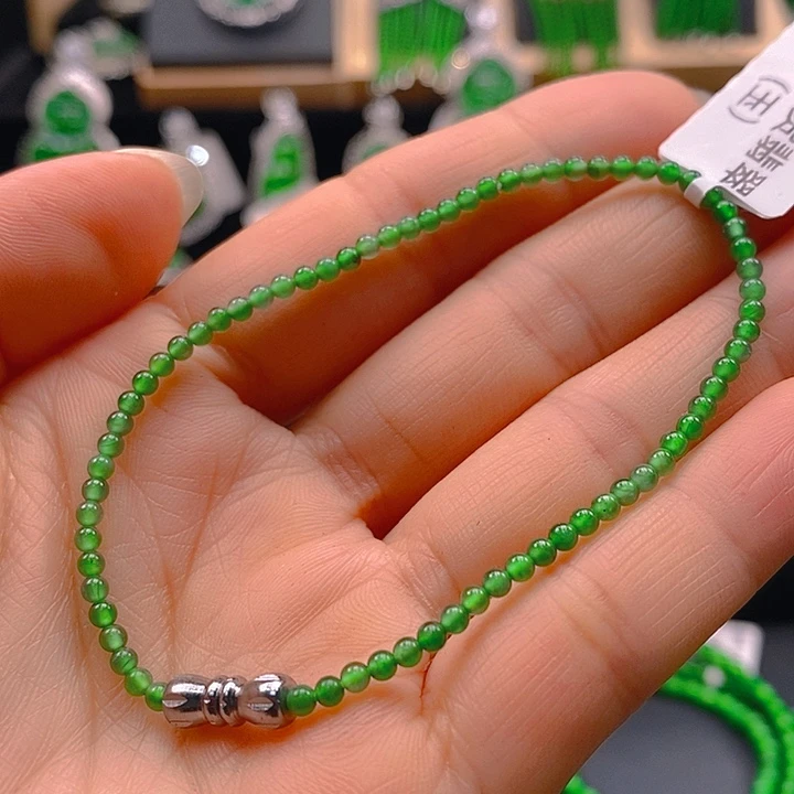 翡翠未镶嵌耳饰天然A货翡翠手链