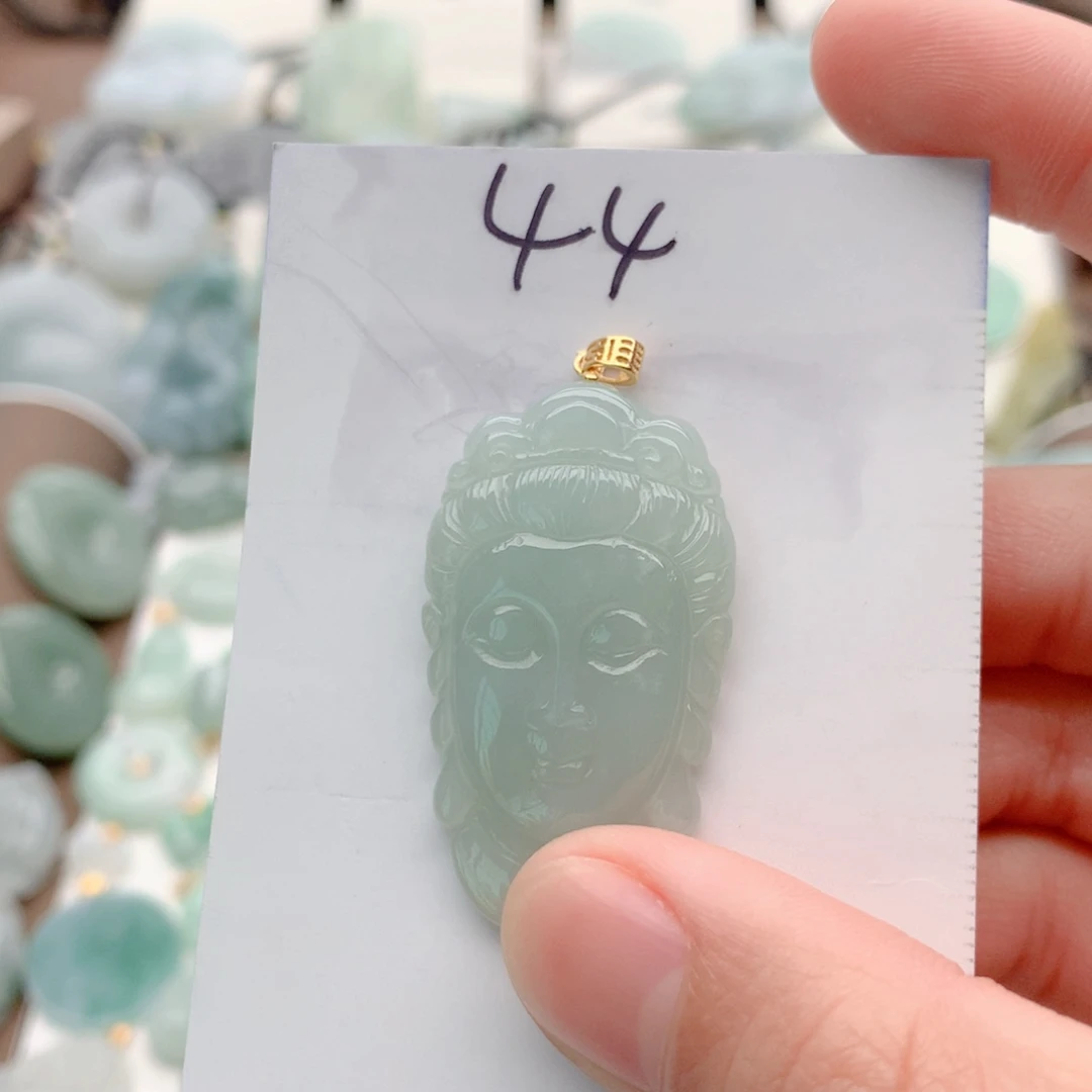 翡翠银S925镀金镶嵌颈饰吊坠