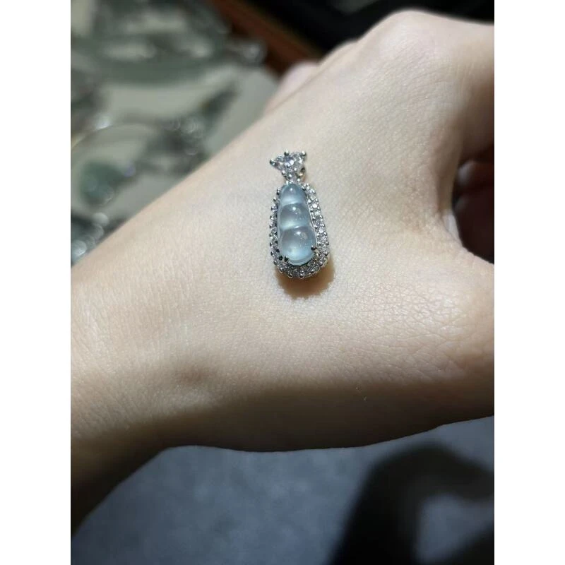 天然A货翡翠福豆吊坠SW39多样性发一