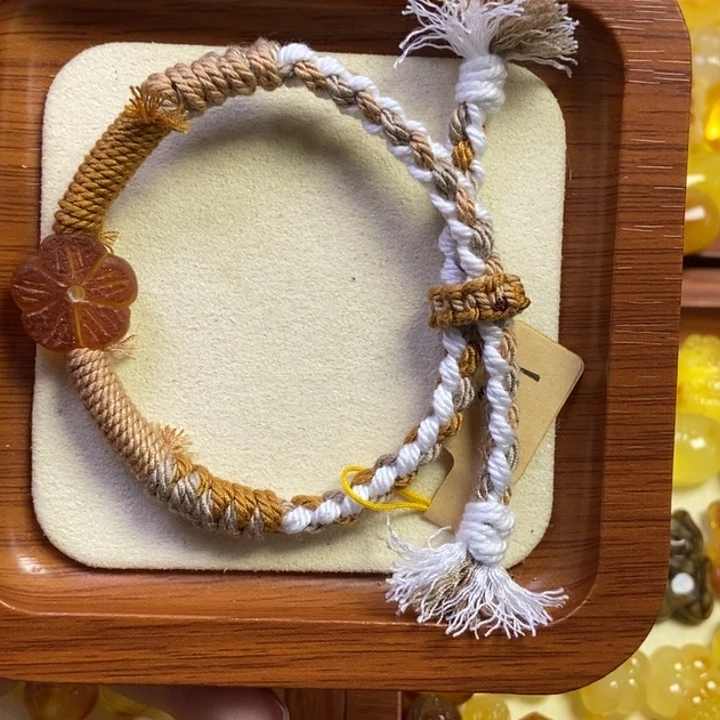 橄榄核吊坠原皮花花手串