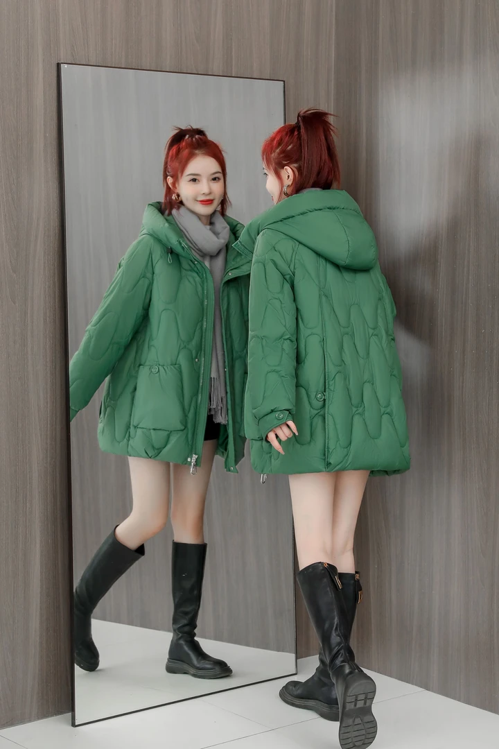 韩版显瘦大码外套时尚连帽宽松加厚保暖洋气冬季2024新款棉服2029