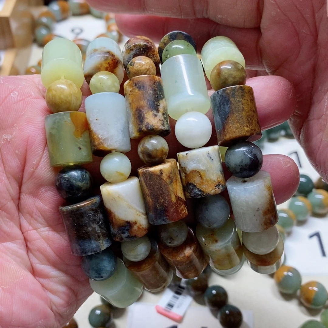 未镶嵌蛇纹石玉随机发货手串