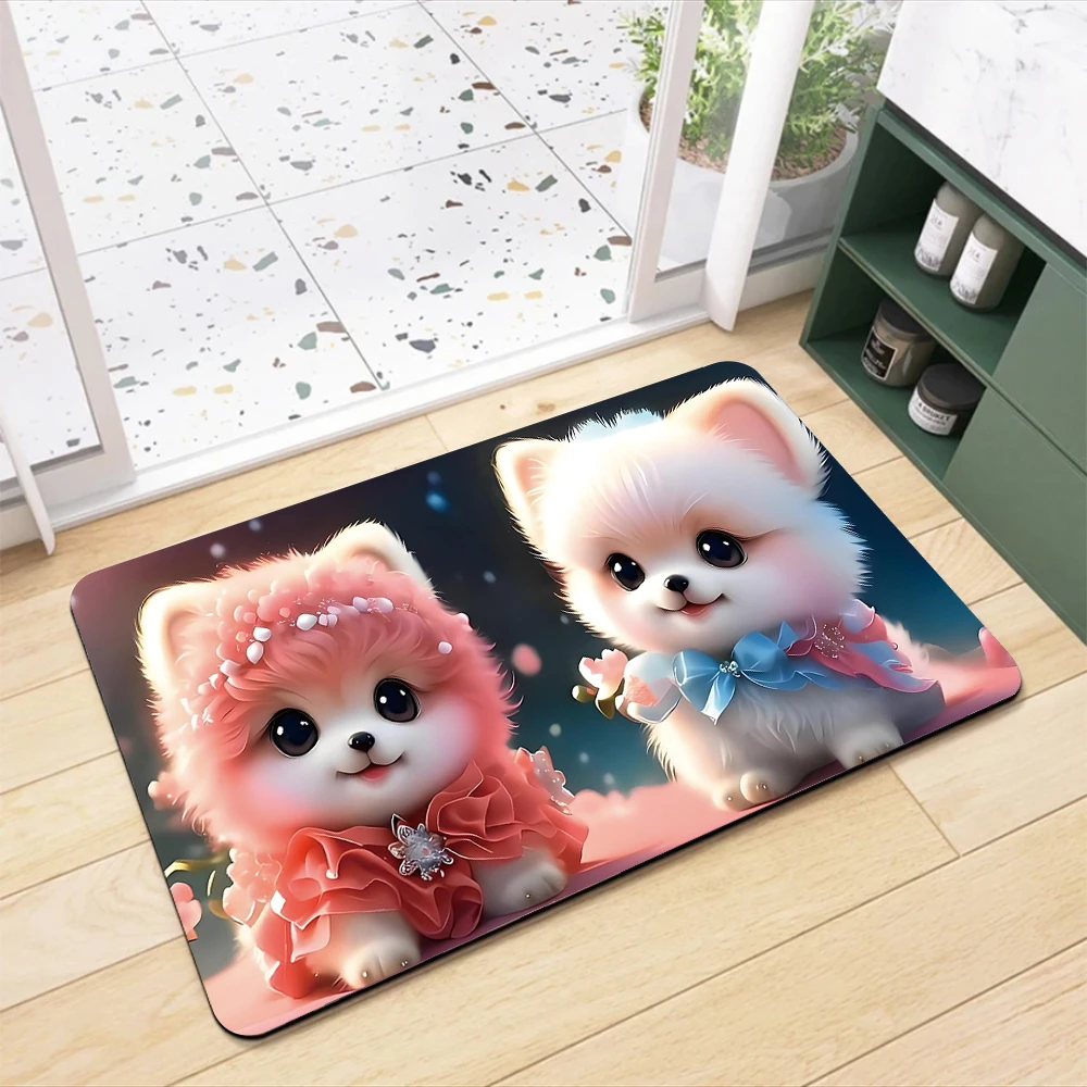 硅藻泥吸水垫卫生间门口吸水速干脚垫新款卡通浴室防滑垫厕所地毯