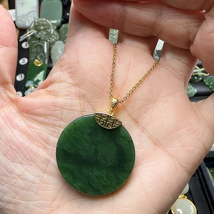 和田玉银S925镶嵌颈饰