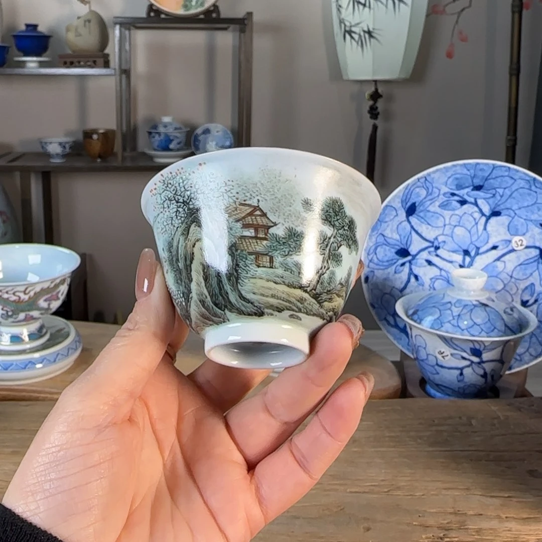 杯景德镇陶瓷柴烧多人