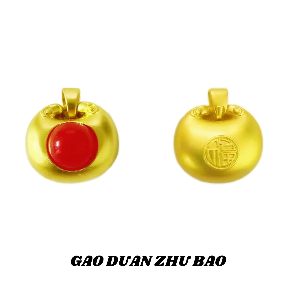 【高总】YMN046#红红火火小胖福合金镶嵌玉髓吊坠