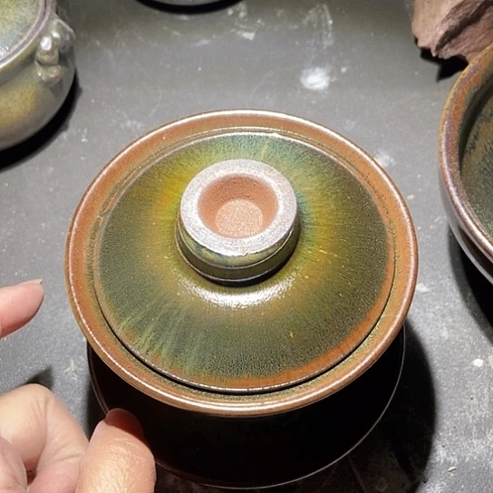 ****壑茶盏400建窑建盏落灰烧