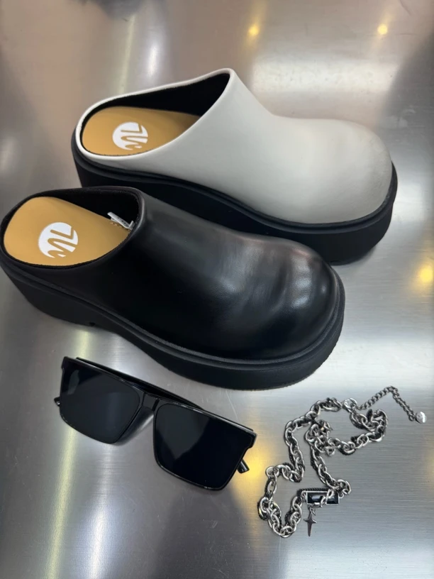 2025时尚流行增高厚底包头拖女鞋百搭休闲25023-1