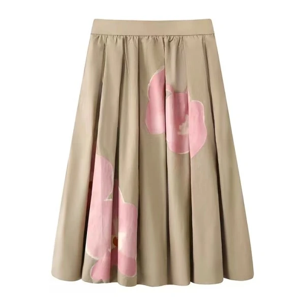 2025夏季新款时尚宽松休闲云朵百褶半身裙D028